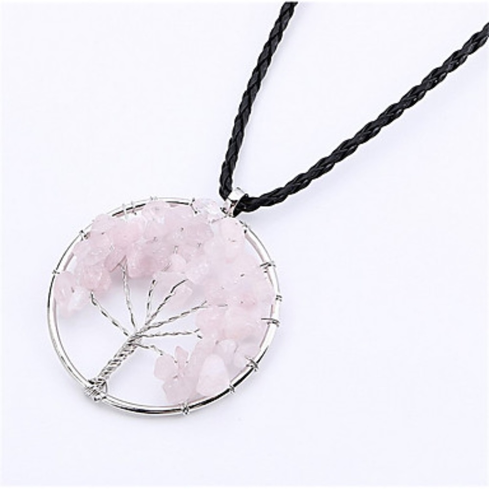 Pink Tree of Life Necklace with Pendant